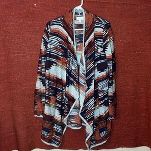 Lucky Brand Cardigan Pullover. Aztec. Southwestern. Like new red gray. Medium